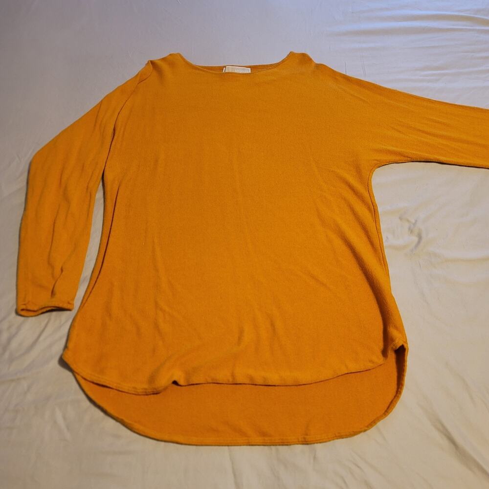 Michael Kors Long Sunshine Yellow Sweater Mid Sleeve Sz Large